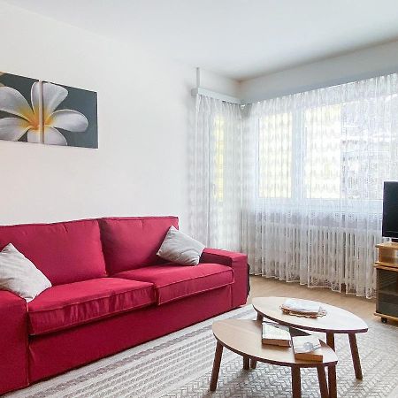 Zentrale Wohnung In St. Moritz Mit Grossem Balkon Esterno foto