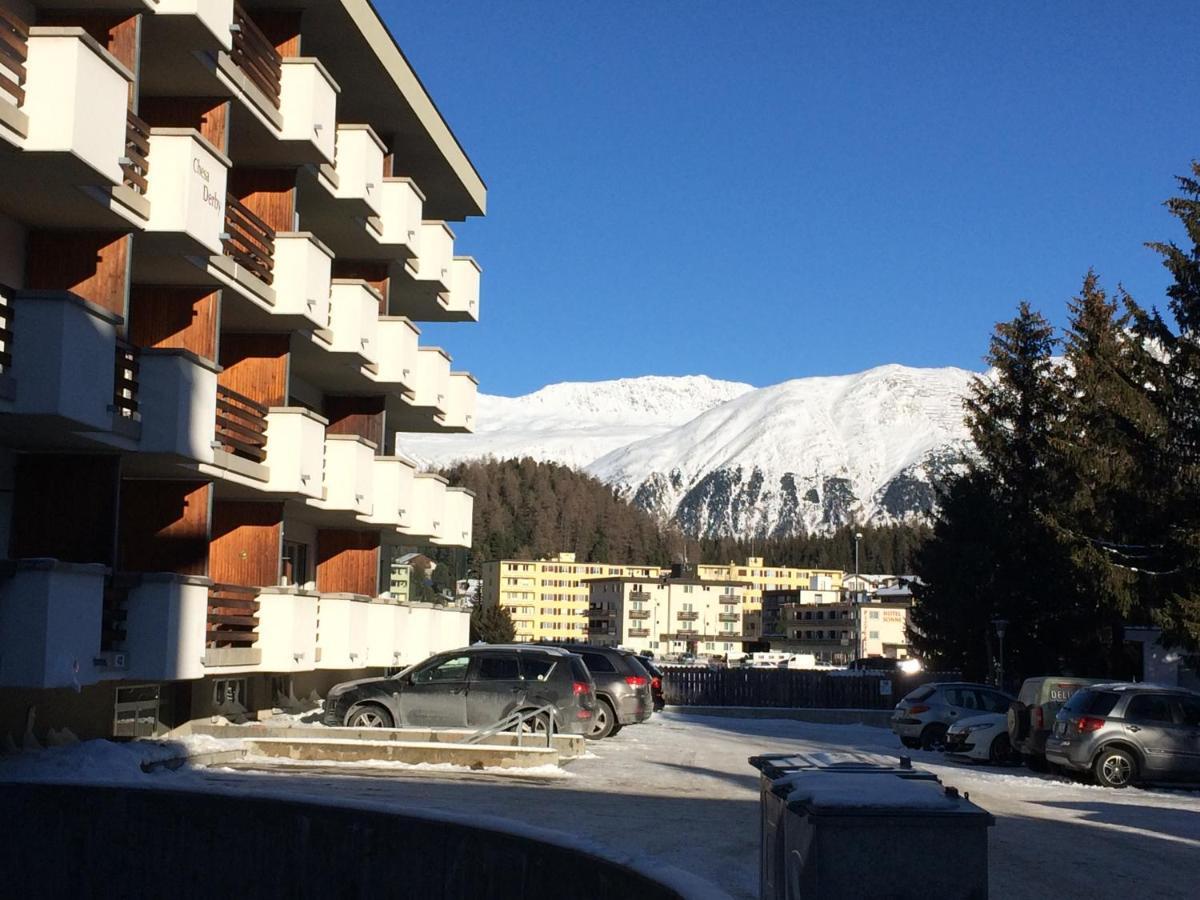 Zentrale Wohnung In St. Moritz Mit Grossem Balkon Esterno foto